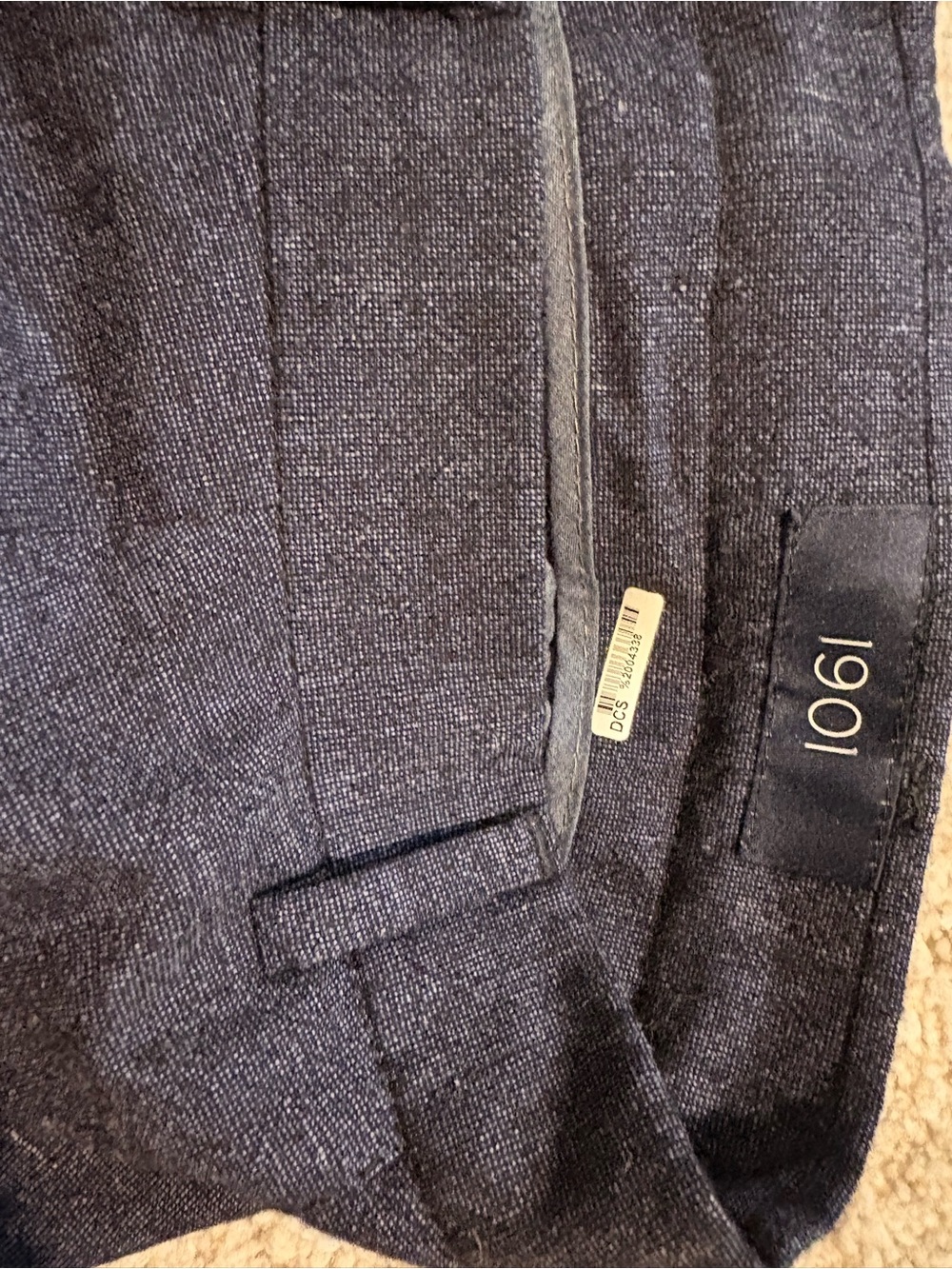 1901 Men's Dark Blue Textured Pants